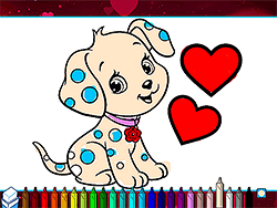 Coloring Book Valentine Pets