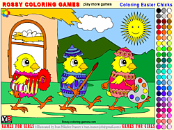 Coloring Easter Chicks - Rossy Coloring Games