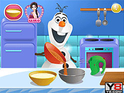 Olaf cooking Turtle Cake